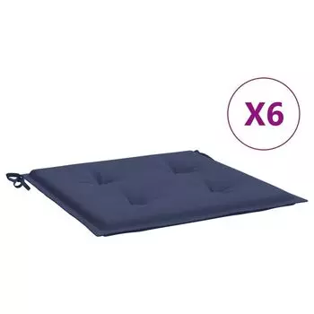 Подушки-поддоны vidaXL 6 шт. Темно-синий 40х40х3 см. Ткань Оксфорд.