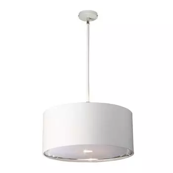 Подвесной светильник Balance из полированного никеля с белым абажуром. Elstead Lighting