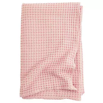 Покрывало H&M Home Waffled Cotton, пудрово-розовый