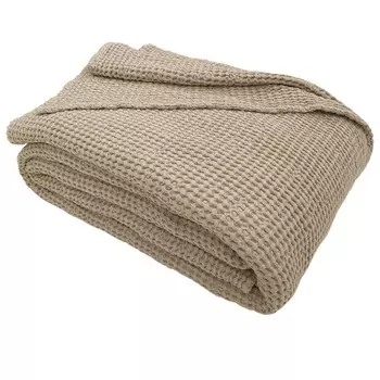 Покрывало из сотового хлопка StoneWashed без глажки - Энтони Bianca, серо-коричневый, Piazza e Mezza