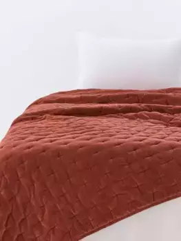 Покрывало John Lewis Cotton Velvet Quilted, цвет baked/clay