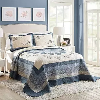 Покрывало Modern Heirloom Charlotte Blue, голубое