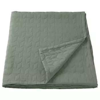 Покрывало, серо-зеленое, 150х250 см, KLAX IKEA