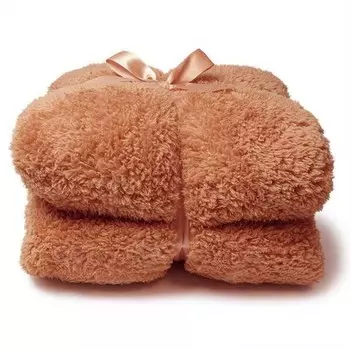Покрывало Unique Living Teddy, 200x1x150 см цвет hellbraun/sandbraun
