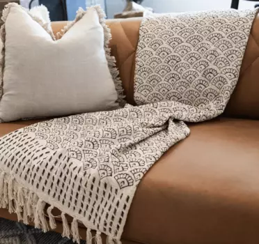 Покрывало в стиле бохо Savvy East, кремовый / черный
