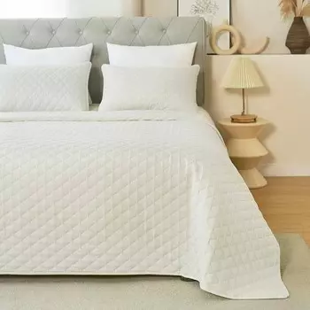 Покрывало WOLTU soft & Light, 240х260 см с 2 наволочками 50х70см бежевый