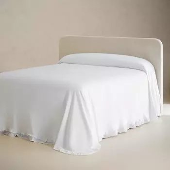 Покрывало Zara Home Linen Ruffle, белый
