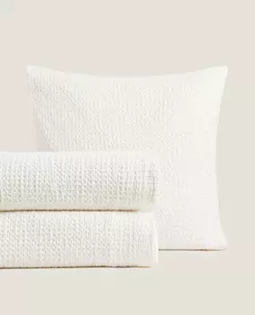 Покрывало Zara Home Waffle Knit, белый