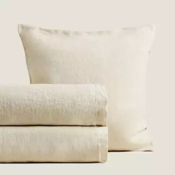Покрывало Zara Home Washed Linen 400 г/м, песочный