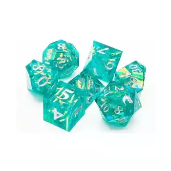 Полисет Jade Blast с серебром (7), Sharp Edged Dice