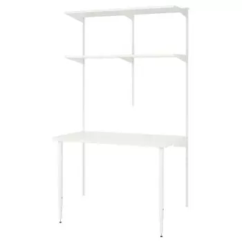 Полка со столешницей, белая, 125х62х201 см, BOAXEL / LAGKAPTEN IKEA