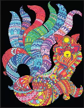 Полковник Вельв. 47x35 Лиса Кицунэ с 9 хвостами Inna marka