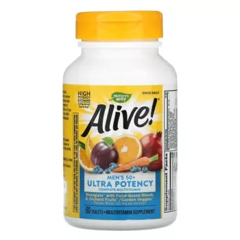 Полноценный мультивитамин Ultra Potency 60 таблеток Men's 50+, Nature's Way