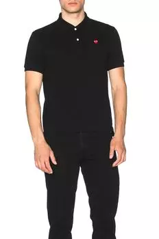 Поло Comme des Garons Small Red Emblem Cotton, черный