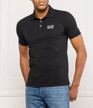 Поло EA7 Regular Fit, черный