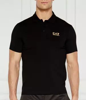 Поло EA7 Regular Fit, черный