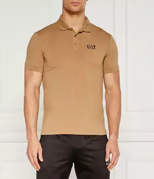 Поло EA7 Regular Fit, коричневый
