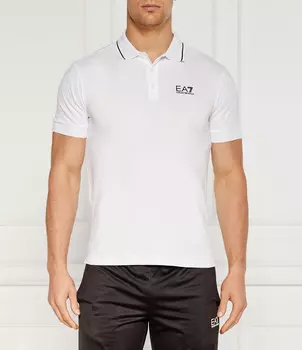 Поло EA7 Slim Fit, белый