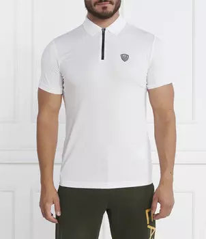 Поло EA7 Slim Fit, белый