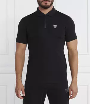 Поло EA7 Slim Fit, черный