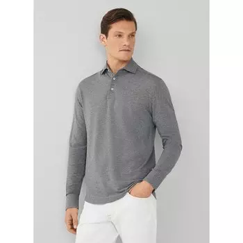 Поло Hackett Wool Blend Long, серый