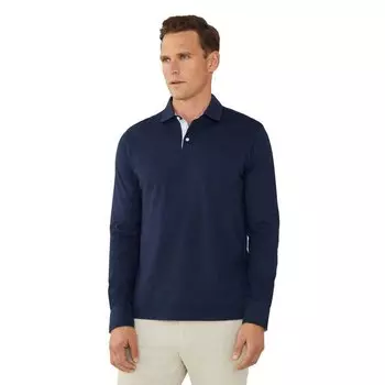 Поло Hackett Woven Trim Long, синий