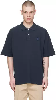 Поло Navy Bold Fox Head Maison Kitsune, Deep navy
