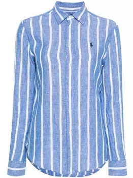 Polo Ralph Lauren льняная рубашка в полоску, синий