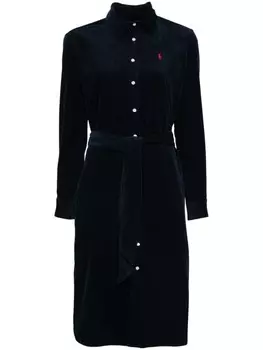 Polo Ralph Lauren платье миди с поясом, синий