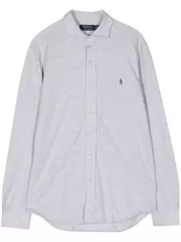 Polo Ralph Lauren рубашка с вышивкой Polo Pony, серый