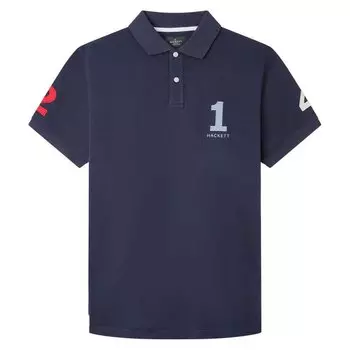 Поло с коротким рукавом Hackett Heritage, синий