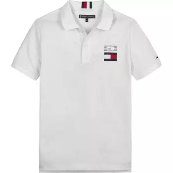 Поло с коротким рукавом Tommy Hilfiger Flag, белый