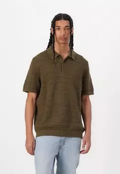 Поло STRIPE GAP, оливковый