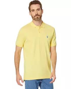 Поло U.S. POLO ASSN. Solid Cotton Pique Polo with Small Pony, цвет California Yellow