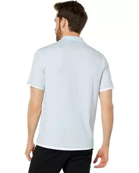 Поло Vince Double Layer Short Sleeve Polo, цвет Heather Oxford Blue/Optic White