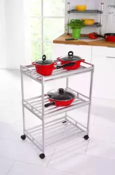 Полочная тележка Ruco, алюминий/пластик, 3 уровня 40х74х60 см, цвет aluminiumfarben/silber