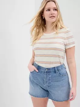 Полосатая футболка Gap, бежевый