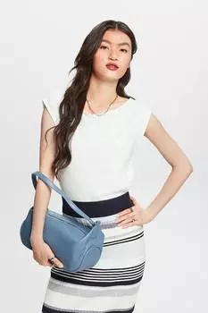 Полосатая футболка с вырезом лодочкой Esprit, белый