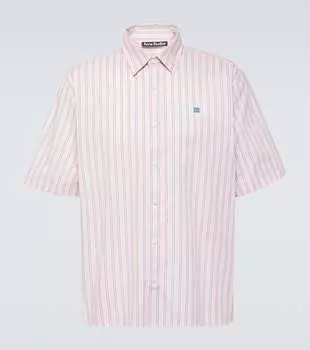 Полосатая хлопковая рубашка Acne Studios, розовый
