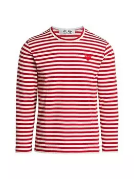 Полосатая хлопковая рубашка Comme des Garons PLAY, красный