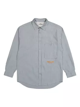Полосатая хлопковая рубашка Stone Island, синий