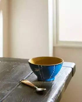 Полосатая керамическая чаша Zara Home, синий