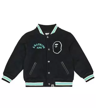 Полосатая куртка с логотипом BAPE, черный