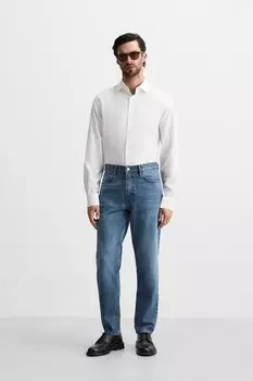 Полосатая рубашка из твила ZARA, белый