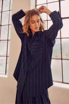 Полосатая рубашка оверсайз Mint Velvet, синий