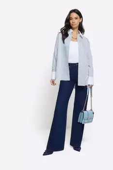 Полосатая рубашка оверсайз River Island, синий