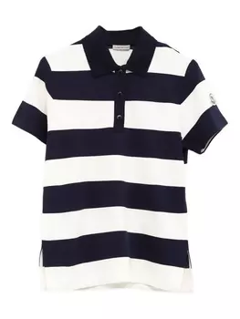 Полосатая рубашка поло Moncler, черный