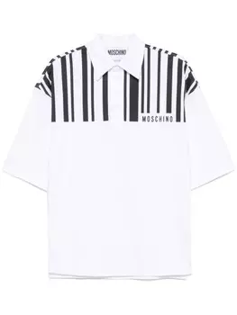 Полосатая рубашка поло Moschino, белый