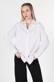 Полосатая рубашка с заниженными рукавами Colin'S, белый