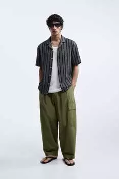 Полосатая рубашка ZARA, синий